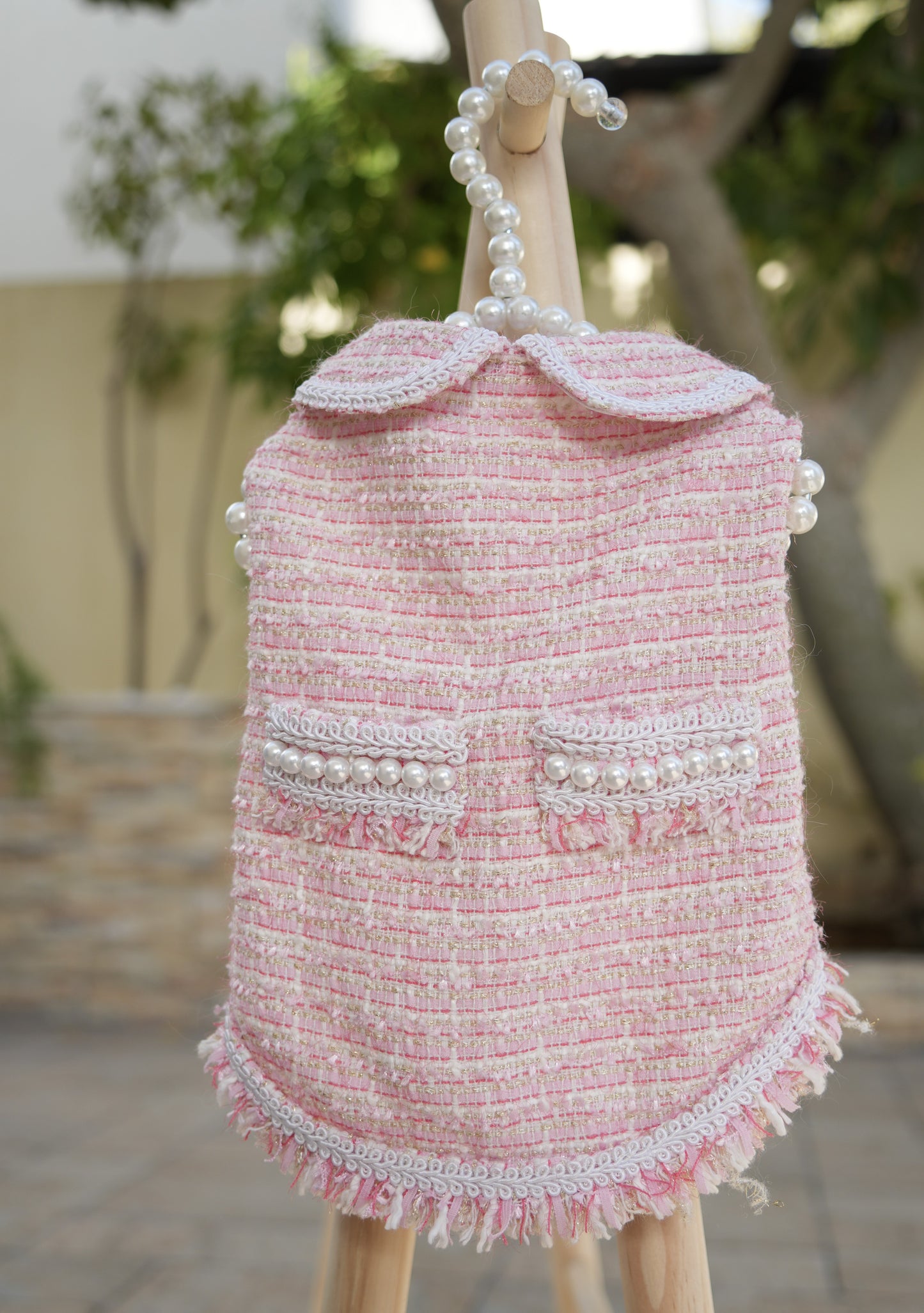 Mademoiselle Elegance pink pet dress for stylish outings