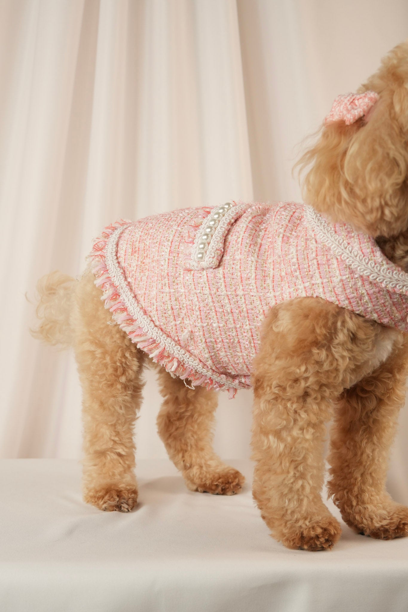 Mademoiselle Elegance pink pet dress for stylish outings