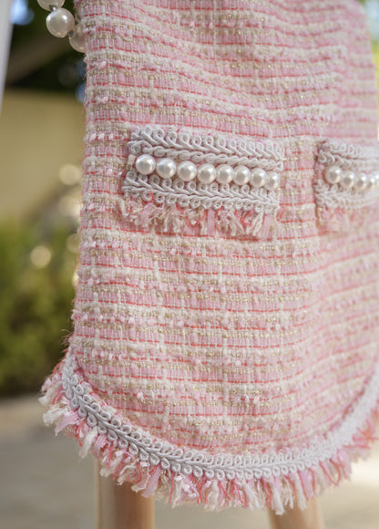 Mademoiselle Elegance pink pet dress for stylish outings